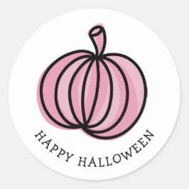 Glad Halloween Rosa Pumpa Runt Klistermärke