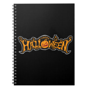 Glad Halloween Ruby Eye Pumpkin Silver Ram Anteckningsbok