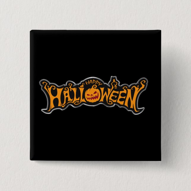 Glad Halloween Ruby Eye Pumpkin Silver Ram Knapp (Framsida)