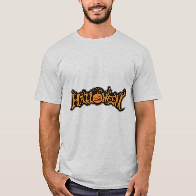 Glad Halloween Ruby Eye Pumpkin Silver Ram T Shirt (Framsida)
