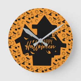 Glad Halloween Rund Klocka