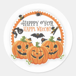 Glad Halloween Runt Klistermärke