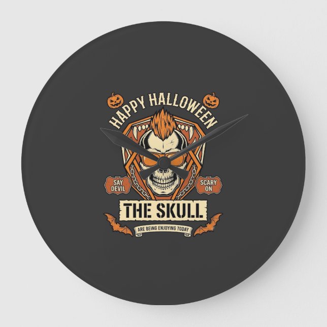 Glad Halloween Skalle Mohawk Solglasögon Pumpa B Stor Klocka (Framsida)