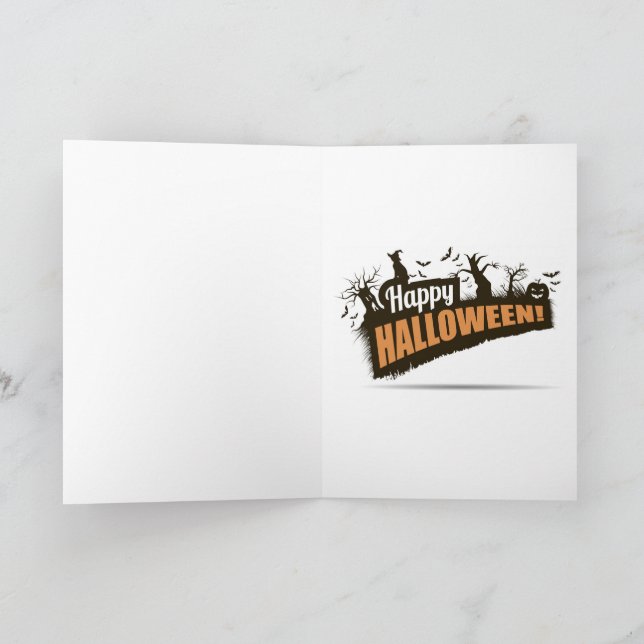 Glad Halloween Skelett Helgkort (Inuti)