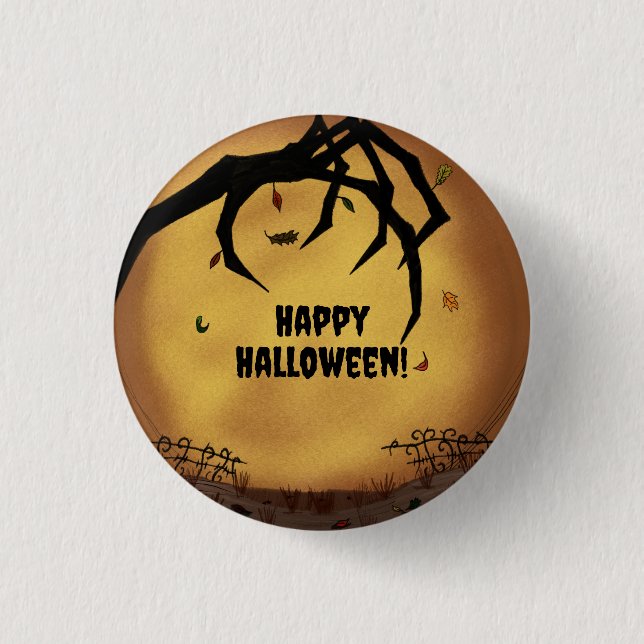 Glad Halloween Skräckhand Knapp (Framsida)