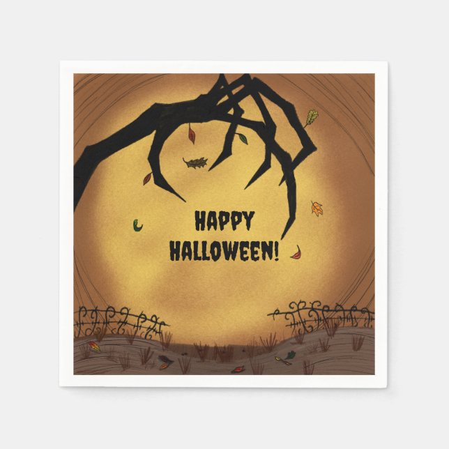 Glad Halloween Skräckhand Pappersservett (Framsidan)