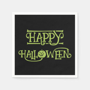 Glad Halloween Skräckinjagande svarta och gröna Pappersservett