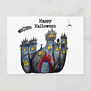 Glad Halloween Skräckkattslott Vykort