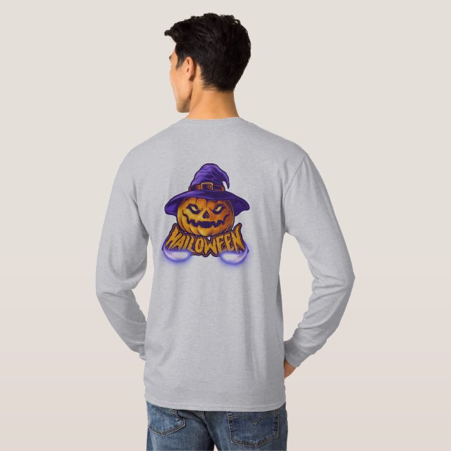Glad Halloween Skräcklig Jack T Shirt (Hel baksida)
