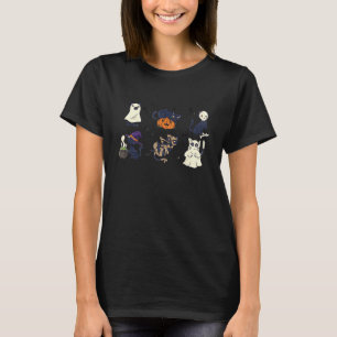 Glad Halloween Skräcklig Spöklik Zombie Katt Pumpa T Shirt