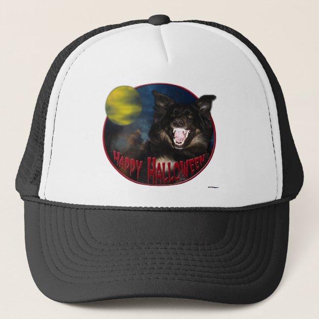 Glad Halloween Skräcklig Varg Keps (Framsida)