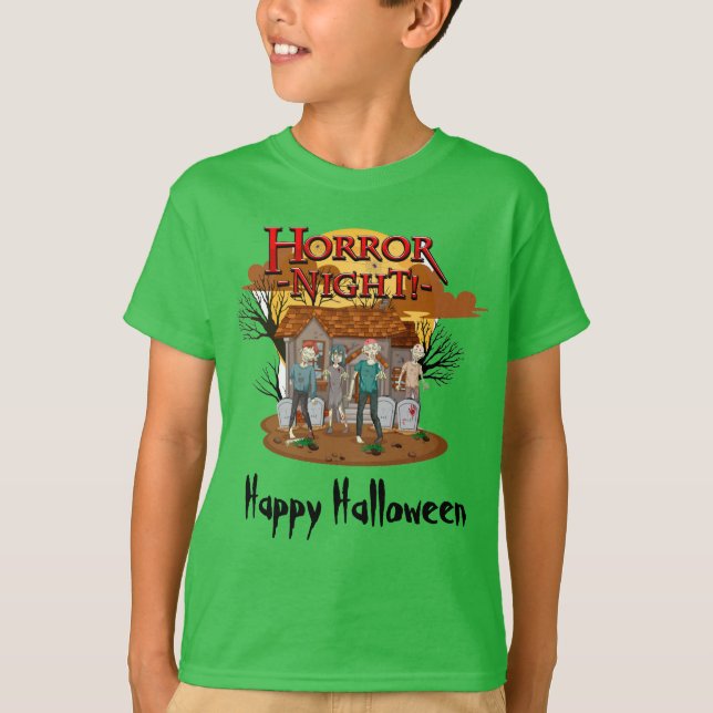 Glad Halloween-skräcknatt T Shirt (Framsida)
