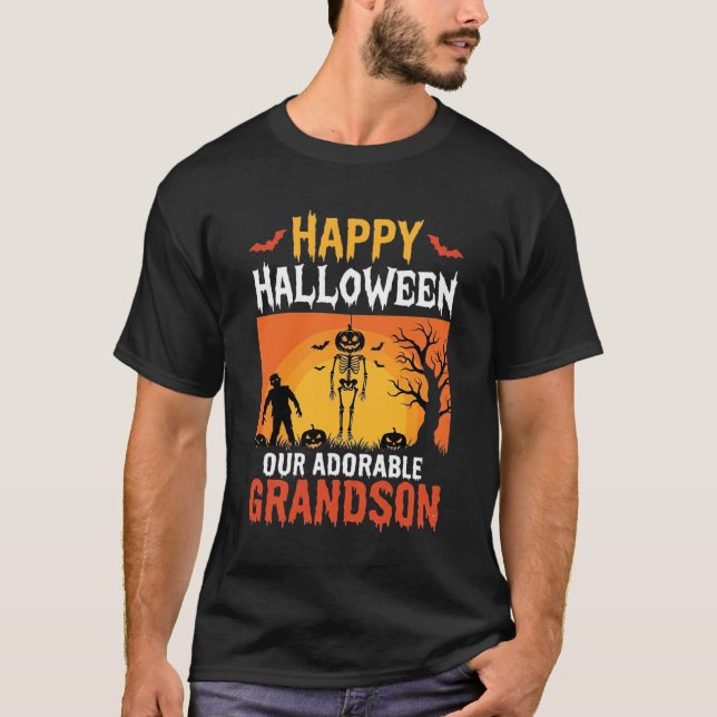 Glad Halloween sonsons skelettpumpa T Shirt (Framsida)