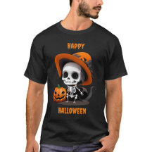 Glad Halloween Söt Kawaii Skelett & Pumpa
