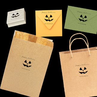 Glad Halloween Söt Pumpa Ansikte Personlig Stämpel