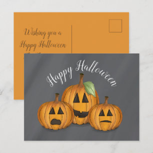 Glad Halloween Söt Pumpa Jack O Lykta Vykort