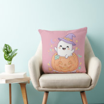 Glad Halloween söt pumpa spök-kudde