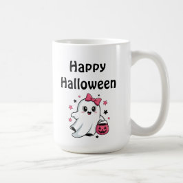 Glad Halloween Söt Pumpa Spöke Kaffemugg
