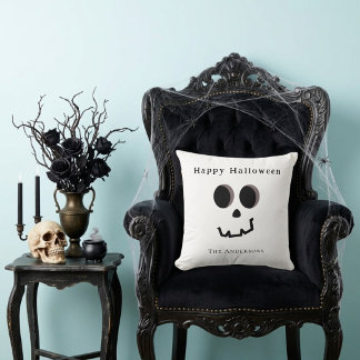 Glad Halloween Söt Skelett Ansikte Personlig Kudde
