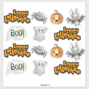 Glad Halloween Söt Skräcklig Klistermärke Set Klistermärken