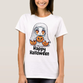 Glad Halloween Söt Spöke och pumpor T Shirt