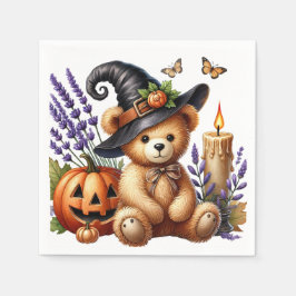 Glad Halloween Söt Trollkarlsbjörn Pappersservett