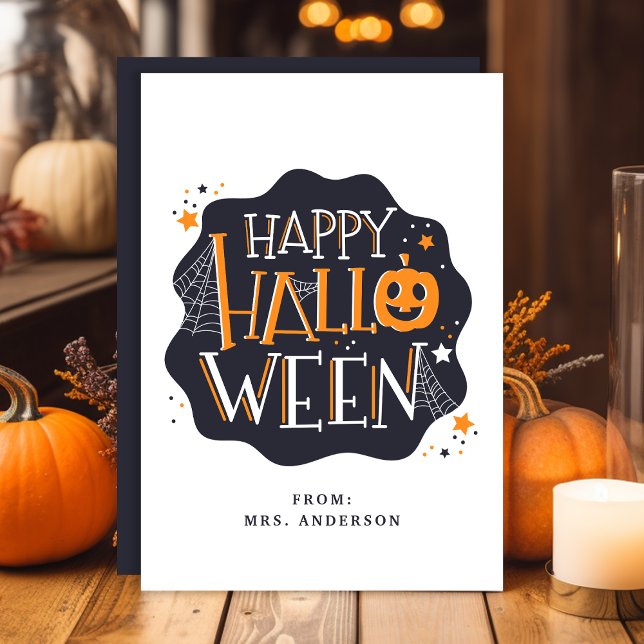 Glad Halloween söta barn klassrumskort Inbjudningar (Skapare uppladdad)