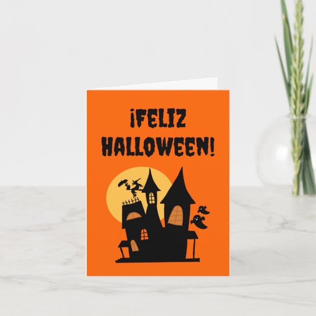 Glad Halloween (spansk Halloween)  Kort (Framsida)