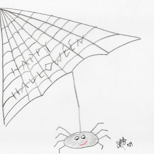 Glad Halloween - Spindel Kort