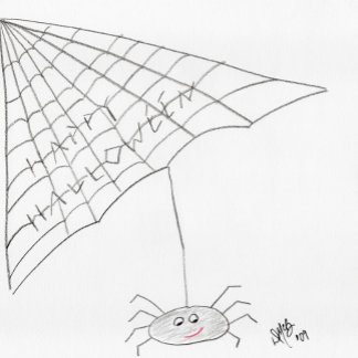 Glad Halloween - Spindel Kort