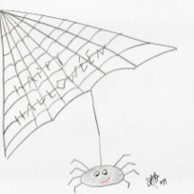 Glad Halloween - Spindel Kort