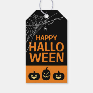 Glad Halloween spindel Presentetikett