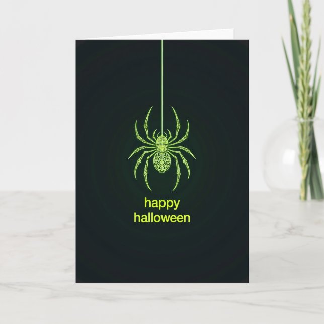 Glad Halloween Spindelkort Kort (Framsida)