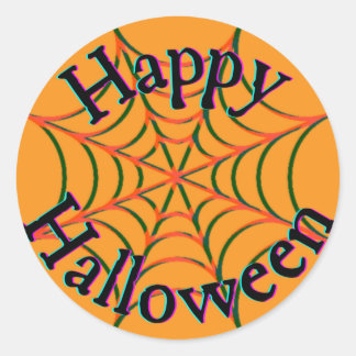 Glad Halloween Spindelnät Runt Klistermärke