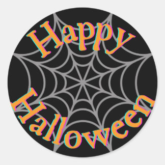 Glad Halloween Spindelnät Runt Klistermärke