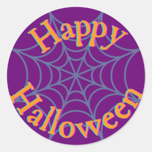 Glad Halloween Spindelnät Runt Klistermärke