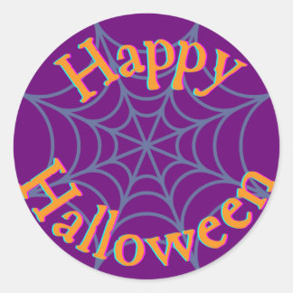 Glad Halloween Spindelnät Runt Klistermärke