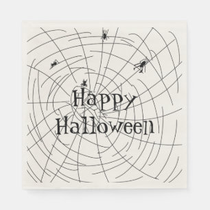 Glad Halloween Spindelnäts doodle-illustration Pappersservett