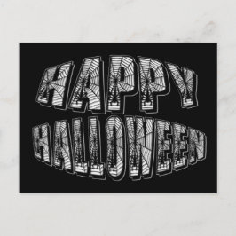 Glad Halloween Spindlar & Spindelnät Text Postkort Vykort
