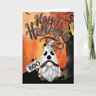 Glad Halloween Spök Boo Gnome Kort