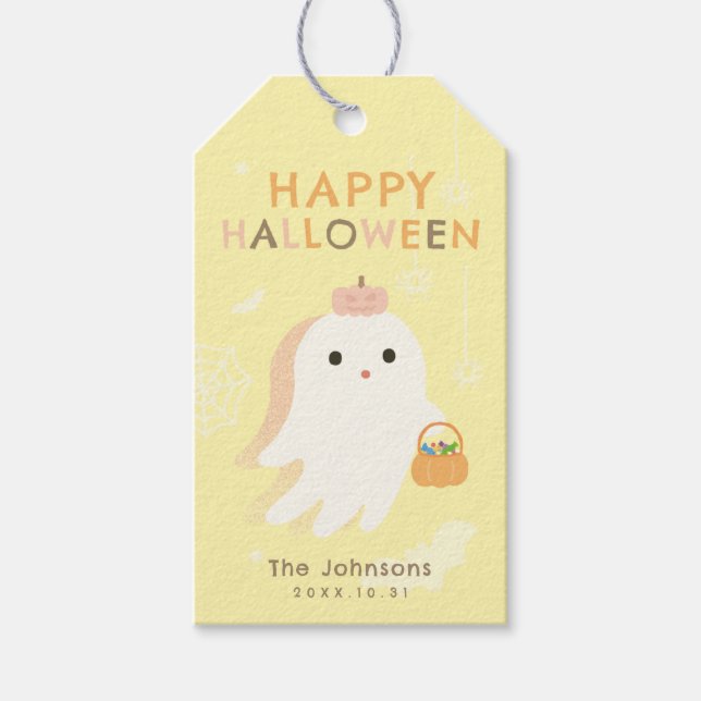Glad Halloween Spök Förmån Gåva Etiketter (Framsidan)