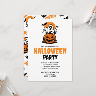 Glad Halloween Spök- och Pumpafest Inbjudningar