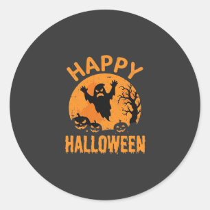 Glad Halloween Spök Pumpa Vektor Design Runt Klistermärke