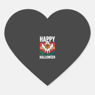 Glad Halloween Spök Spindelnät Retro Hjärtformat Klistermärke