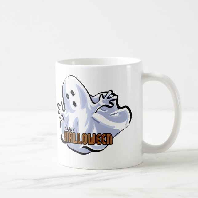 Glad Halloween Spök Tecknad Film Kaffemugg (Höger)