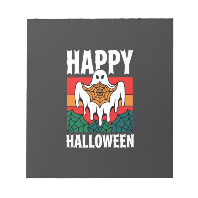 Glad Halloween Spökdjungel Retro Anteckningsblock (Framsida)