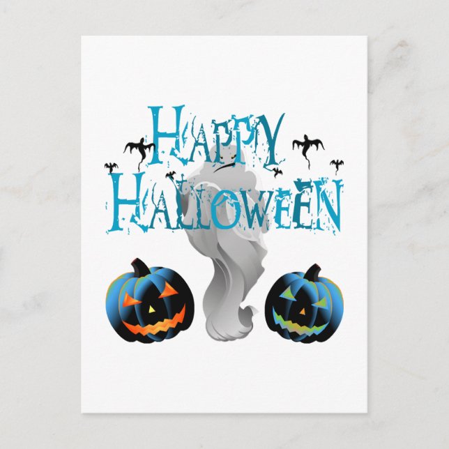 Glad Halloween Spöke -Halloween Kostym Pumkin Vykort (Framsida)