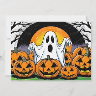 Glad Halloween Spöke Inbjudningar