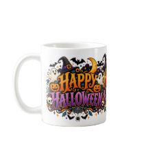 Glad Halloween Spöken Skallar och Pumpa Mugg