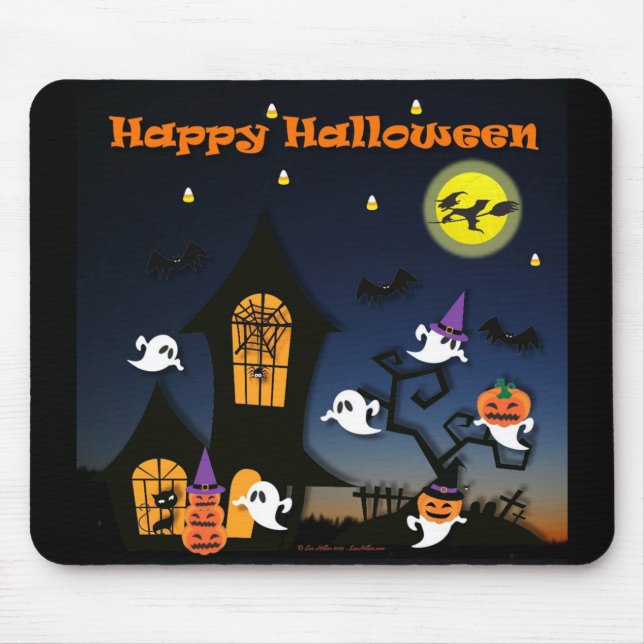 Glad Halloween Spökhus Musmatta (Framsidan)